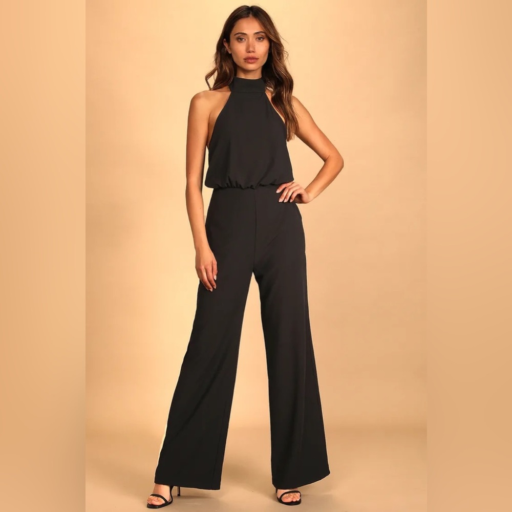 Lulu’s Black Halter Jumpsuit
